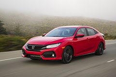 2017 Honda Civic Hatchback in Red - In Motion