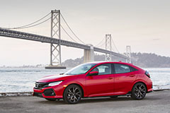 2017 Honda Civic Hatchback in Red - Front Angle
