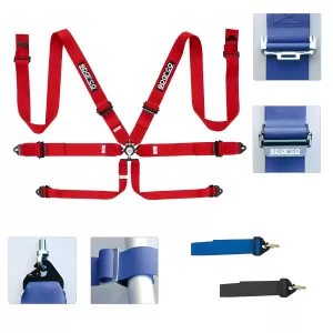MOMO Universal Seat Belt Harness Pads - Carbon - Red