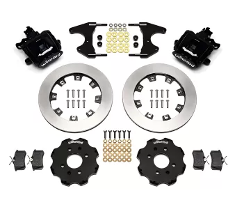 Honda Civic - 1999 to 2000 - All [All Except Si] (Rear) (Blank Rotors) (1 Piston Calipers) (Black) (With Factory Drum Brakes)