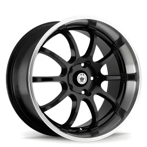 Universal (16x7, 5x100 / 5x114.3, 40mm, Black With Machined Lip)